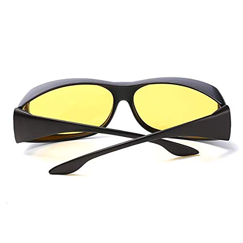 Boolavard 2 PACK HD Night Day Vision Driving Wrap Around Anti Glare Sunglasses with Polarized Lens for Man and Women