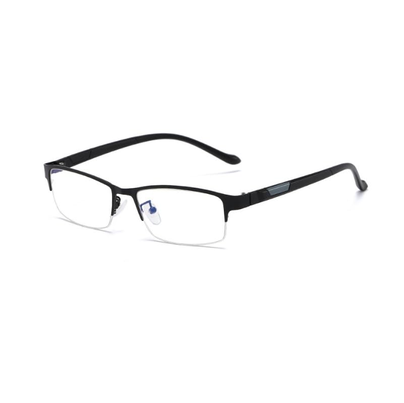TECH-LINE-DIRECT FASHION ACCESSORIES Blue Light Blocking Glasses Eyeglasses Rectangle Frame UK Men/Women (Black Frame + Clear Lens)