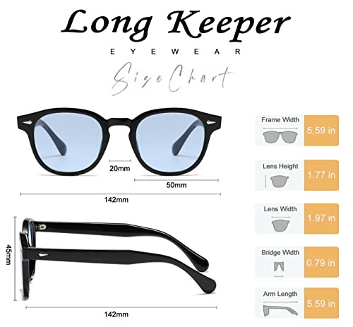 Long Keeper Retro Round Sunglasses Mens Womens Vintage Small Circle Sunglasses Designer Oval Round Frame Unisex Retro Sun Glasses UV400 Protection