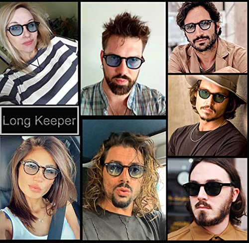 Long Keeper Retro Round Sunglasses Mens Womens Vintage Small Circle Sunglasses Designer Oval Round Frame Unisex Retro Sun Glasses UV400 Protection