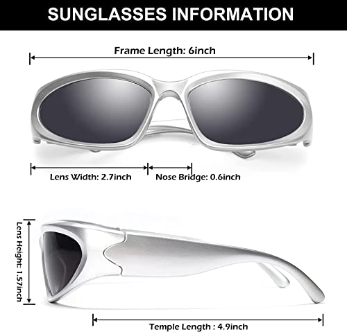 ZMNVEG Wrap Around Sports Sunglasses for Men Women Fashion Oval Thick Frame Sun Glasses Stylish Sport Wrap Shades Sport Shades Glasses Eyeglasses UV400 Protection Eyewear with Case