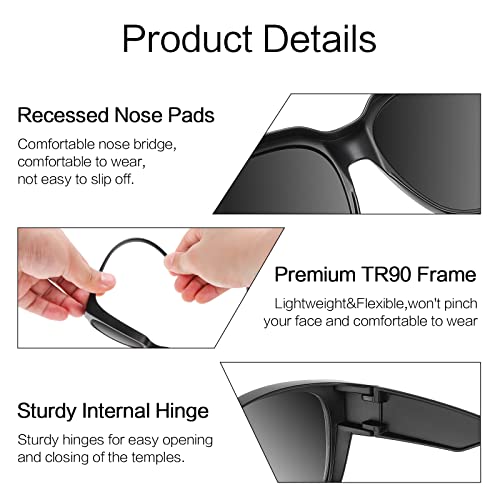 Hifot Fit Over Glasses Sunglasses for Men Women,Wrap Round Sunglasses to Fit Over Eyeglasses 100% UV Protection for Men and Women