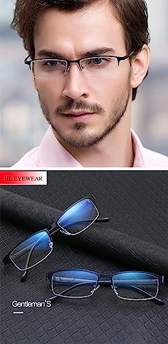 TECH-LINE-DIRECT FASHION ACCESSORIES Blue Light Blocking Glasses Eyeglasses Rectangle Frame UK Men/Women (Black Frame + Clear Lens)
