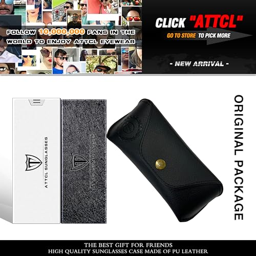 ATTCL Men's Driving Polarized Rimless Sunglasses Al-Mg Ultra Light 8-188 Black UV400 CAT 3 CE