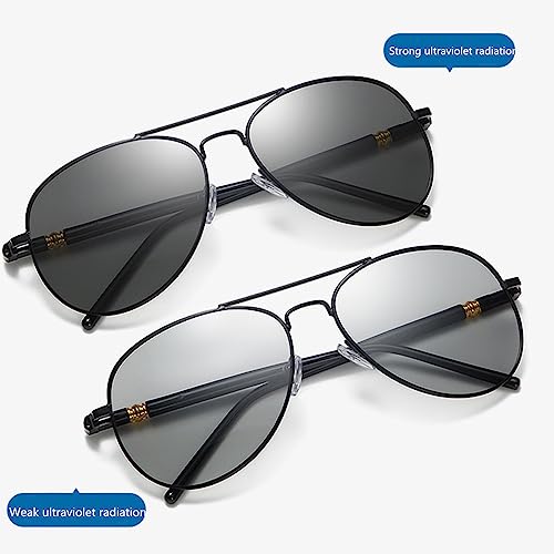 SECALIFE Men's Sunglasses Polarised Men Women Pilot Sunglasses UV400 Protection Polarized Sun Glasses Black Sunglasses Unisex Classic Vintage Style Sunglasses for Cycling Driving Fishing