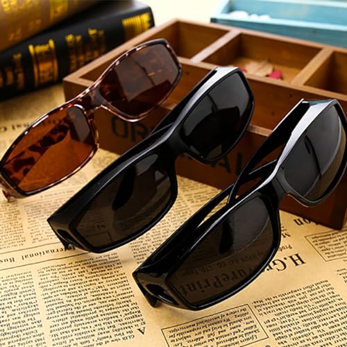 SHEEN KELLY Polarized Fit Over Prescription Glasses Wrap Around Sunglasses For Driving Night Vision Glasses