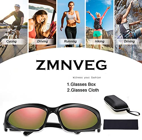 ZMNVEG Wrap Around Sports Sunglasses for Men Women Fashion Oval Thick Frame Sun Glasses Stylish Sport Wrap Shades Sport Shades Glasses Eyeglasses UV400 Protection Eyewear with Case