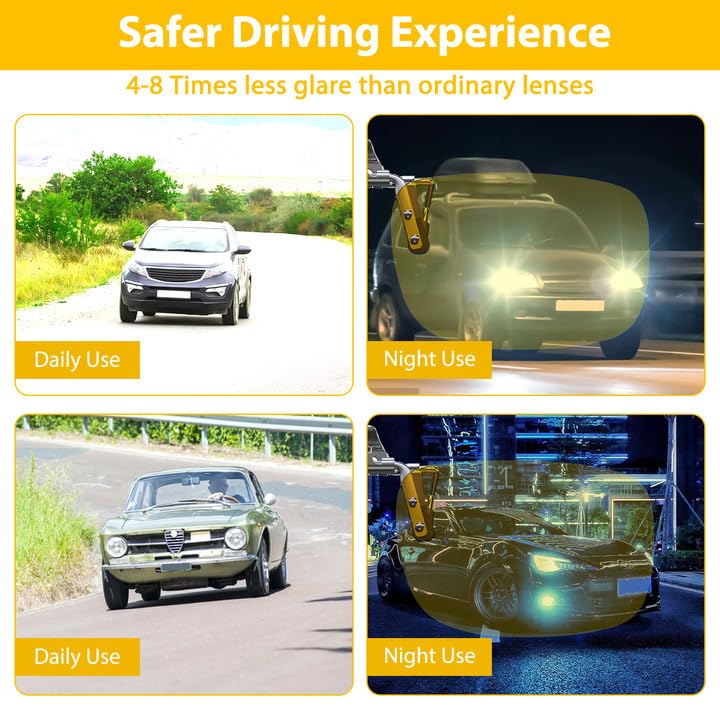 GROVL Polarised Flip up Clip on Night Driving Glasses,Sunglasses for Men Women Polarised UV Protected,Reduce Glare From Headlamps,Snow,Sun Fits all Glasses,High Definition Vision