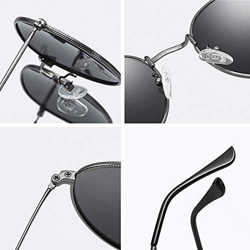 kennifer Unisex Round Sunglasses, Polarized UV400 Protection Circle Retro Steampunk Sun Glasses for Men and Women