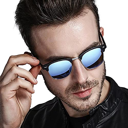 CUQOO Horn Rimmed Half Frame Polarised Sunglasses for Men & Women – Premium Retro Sun glasses Unisex – 100% UV protection Sunglasses for Driving, Fishing, Hiking, & Sport – (Tortoise, Brown)