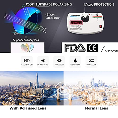 CUQOO Horn Rimmed Half Frame Polarised Sunglasses for Men & Women – Premium Retro Sun glasses Unisex – 100% UV protection Sunglasses for Driving, Fishing, Hiking, & Sport – (Tortoise, Brown)