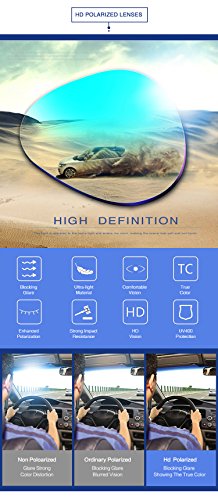 PUKCLAR Mens Driving Sunglasses Polarised Sports Sunglasses Al-Mg Metal Frame Cycling Fishing Golf Goggles