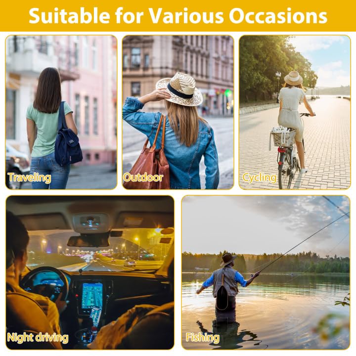 GROVL Polarised Flip up Clip on Night Driving Glasses,Sunglasses for Men Women Polarised UV Protected,Reduce Glare From Headlamps,Snow,Sun Fits all Glasses,High Definition Vision