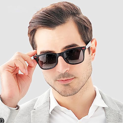 Charfia 2 Pack Polarised Sunglasses for Men Women, Retro Mens Sunglasses Polarised, Sun Glasses Womens Men Sunglasses Driving Sunglasses Mens with UV400 Protection for Driving Fishing Hiking Sport