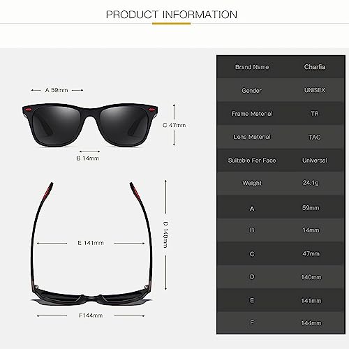 Charfia 2 Pack Polarised Sunglasses for Men Women, Retro Mens Sunglasses Polarised, Sun Glasses Womens Men Sunglasses Driving Sunglasses Mens with UV400 Protection for Driving Fishing Hiking Sport
