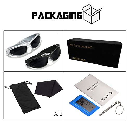 Perfectmiaoxuan Polarized Lens Y2K Wrap Around Sunglasses Stylish Polarised UV400 Futuristic Oval Sun Glasses Women Men Fishing Golf Driving Sunglasses