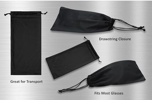 Komonee Drifter Black Sunglasses Set With Cloth Soft Case and Cleaning Cloth Classic Style Retro Sun Shades UV400 Protection Unisex For Men Women Sports