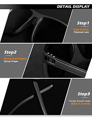 HENGOSEN Sunglasses for Men, Polarised Sunglasses for Men with Lightweight Frame UV400 Protection for Driving Fishing Cycling