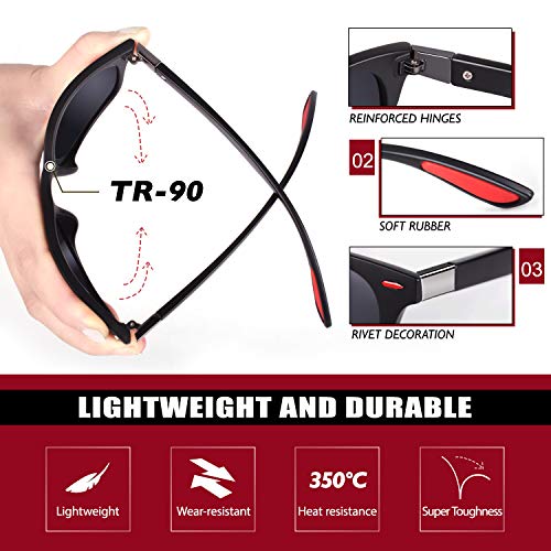 GQUEEN Polarised Sunglasses Mens Womens Lightweight TR90 Frame 100% UV400 Protection