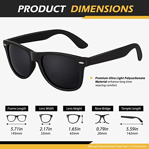 LINVO Polarised Sunglasses for Men Women UV Protection Shades 80's Retro Style Design Driving Cycling Sports Fishing Travel Sun glasses