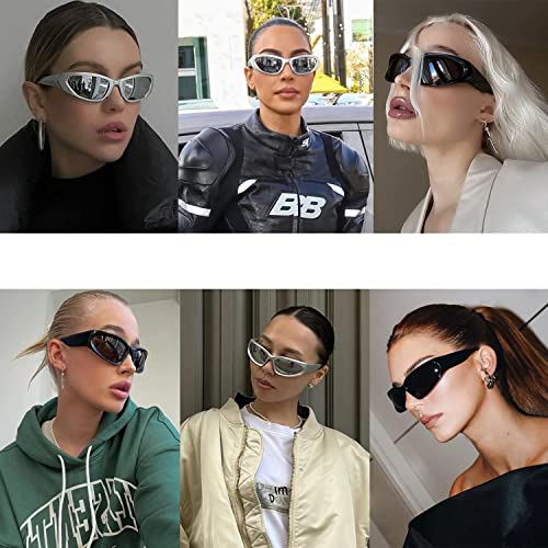 Pro Acme Wrap Around Fashions Sunglasses for Men Women Vintage Sun Glasses Outdoor Fashion Shades UV400 Eyeglasses (A2 Silver Frame | Grey Lens)