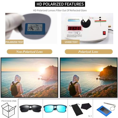 LEDING&BEST Sunglasses Polarised for Men Women Cool Fishing Driving Hiking Ultralight Unisex Classic Vintage Style Ultralight Shades Trave sun glasses UV Protection