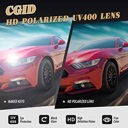 CGID Mens Polarised Sunglasses Polarized Pilot Unisex Sun Glasses UV Protection Male Shades Premium Al-Mg Alloy Spring Hinges