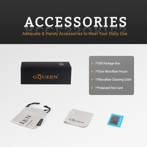 GQUEEN Polarised Sunglasses Mens Womens Lightweight TR90 Frame 100% UV400 Protection