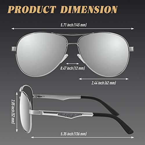 CGID Mens Polarised Sunglasses Polarized Pilot Unisex Sun Glasses UV Protection Male Shades Premium Al-Mg Alloy Spring Hinges