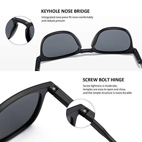 ZENOTTIC 2 Pack Polarised Sunglasses Womens Mens Retro Vintage Round and Square Sun Glasses with UV400 Protection Unisex