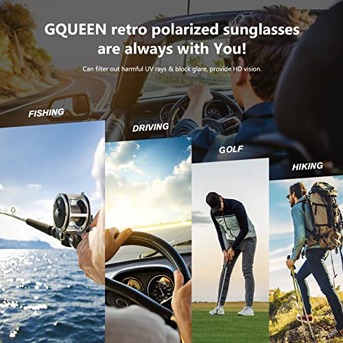GQUEEN Retro Polarised Sunglasses Mens Womens Driving Fishing UV400