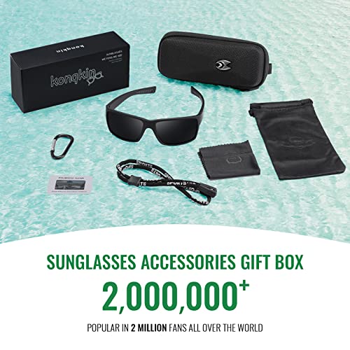 konqkin-Sports-Sunglasses-Mens-Womens-Unisex Polarised Sun Glasses Fashion Classic Vintage Retro Blacks UV400 For Driving Fishing Cycling Running,Black Grey