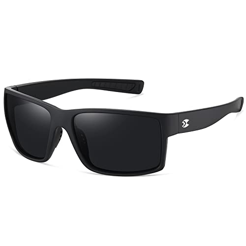 konqkin-Sports-Sunglasses-Mens-Womens-Unisex Polarised Sun Glasses Fashion Classic Vintage Retro Blacks UV400 For Driving Fishing Cycling Running,Black Grey