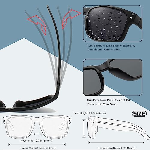 LEDING&BEST Polarised Sunglasses Men Women Driving Cycling Fishing Climbing Anti-glare UV400 Protection TR90 Unbreakable Frame Sports Travel Sun Glasses