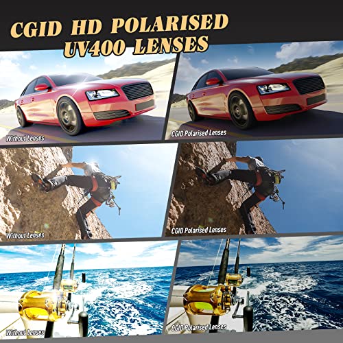 CGID Premium Al-Mg Alloy Pilot Polarised Sunglasses Mens UV400, Flexible Spring Hinges Sun Glasses for Men Women Mens Shades