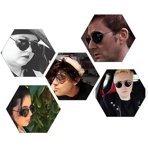 XOPOZON Unisex Retro Round Polarised Steampunk Sunglasses Men Side Shield Goggles Gothic Sun Glasses Women, UV400 Protection Matel Frame