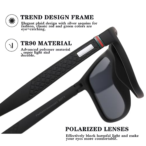 Perfectmiaoxuan Polarized sunglasses for men/women; Vintage/classic/elegant light frame; HD pilot lenses; Golf/driving/fishing/travel Eyewear