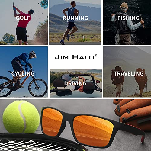 Jim Halo Polarized Sunglasses for Men Women Wrap Around Sprot Sun Glasses for Cycling Fishing Driving (Tortoise/Brown)