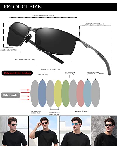 Sunglasses Mens Womens Polarised Sunglasses UV Protection Sunglasses metal frame Ultra Light for Driving Travel Fishing Running Outdoor Eyewear Sun glasses