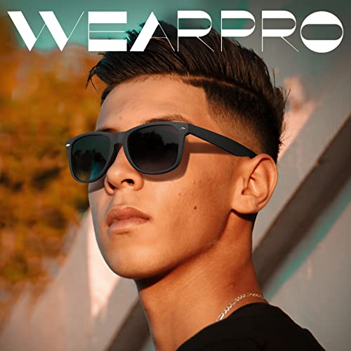 wearPro Polarised-Sunglasses-Mens-Womens-UV400-Protection Rectangular Sunglasses Retro Black Sun Glasses Unisex Classic Ultralight Shades For Cycling Driving Fishing