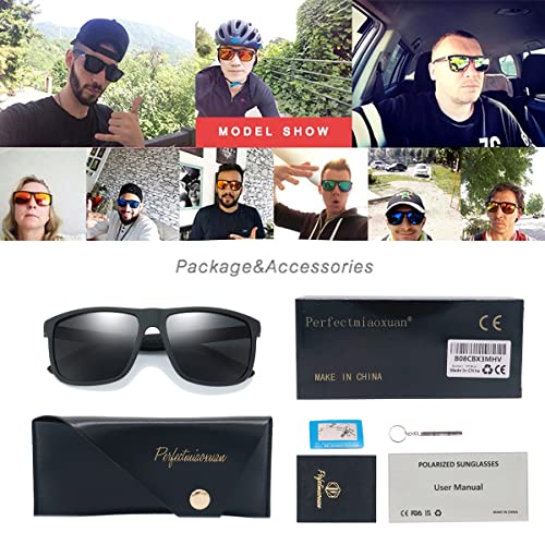 Perfectmiaoxuan Polarized sunglasses for men/women; Vintage/classic/elegant light frame; HD pilot lenses; Golf/driving/fishing/travel Eyewear