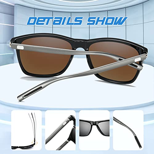 Polarised Sunglasses Men Women Retro Shades Ultralight Unbreakable Frame Driving Fishing Outdoor Sun Glasses UV Protection