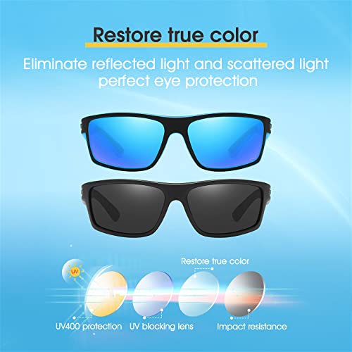 Ollrynns Polarised Sports Sunglasses for Men 2 Pack Sun Glasses Fishing Running Golf Sunglasses for Men Women with UV Protection