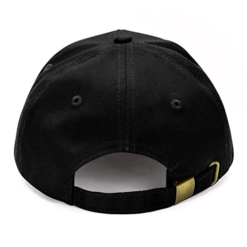 Breampot Baseball Cap Casual Unisex 6 Panel Adjustable Cotton Plain Sports Sun Hat Black