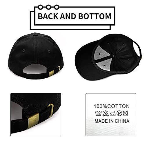Breampot Baseball Cap Casual Unisex 6 Panel Adjustable Cotton Plain Sports Sun Hat Black
