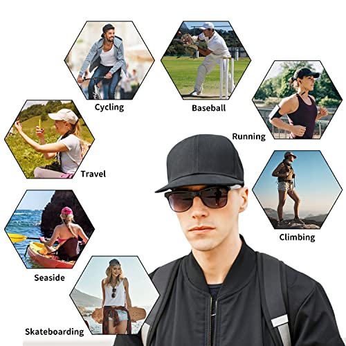 Breampot Baseball Cap Casual Unisex 6 Panel Adjustable Cotton Plain Sports Sun Hat Black