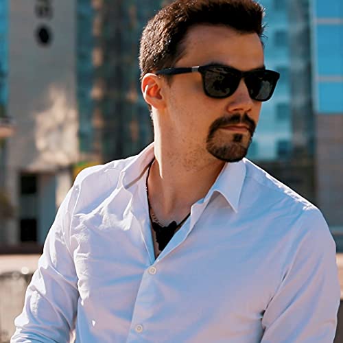 DOVAVA Sunglasses Mens Polarised UV Protection for Driving & Fishing & Sports (Black)