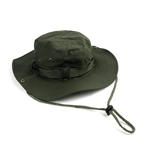 BEISIJIA Wide Brim Fishing Hats Sun UV Protection Outdoor Bucket Hat Windproof Boonie Hat Sun Hat for Men Women Dark Grey (Army Green)
