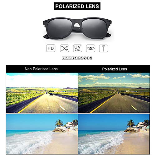 DOVAVA Sunglasses Mens Polarised UV Protection for Driving & Fishing & Sports (Black)