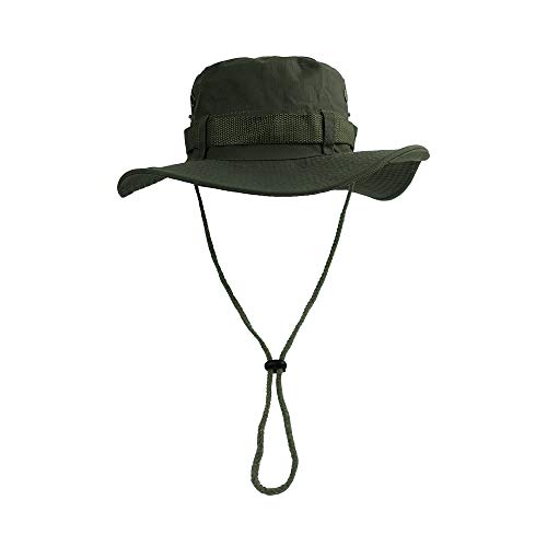 BEISIJIA Wide Brim Fishing Hats Sun UV Protection Outdoor Bucket Hat Windproof Boonie Hat Sun Hat for Men Women Dark Grey (Army Green)